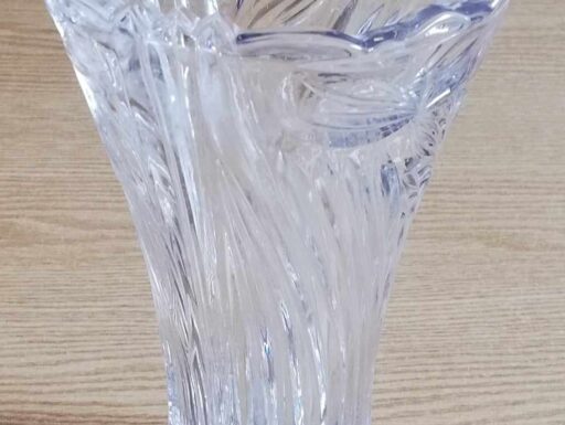 Vaso trasparente vintage arte di murano,anni 70