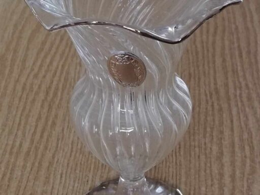 Vaso trasparente vintage arte di murano,anni 70