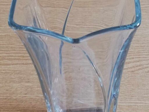 Vaso trasparente vintage arte di murano,anni 70