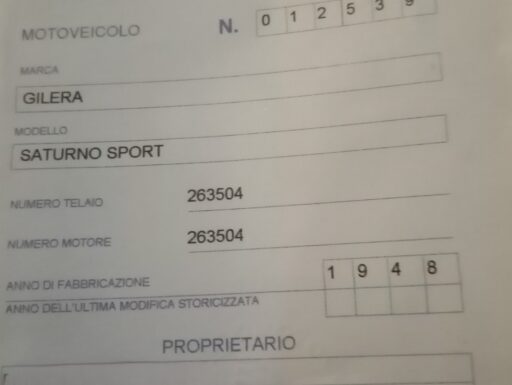 Gilera saturno d'epoca