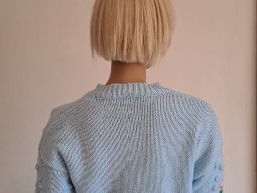 Cardigan all'uncinetto floreale