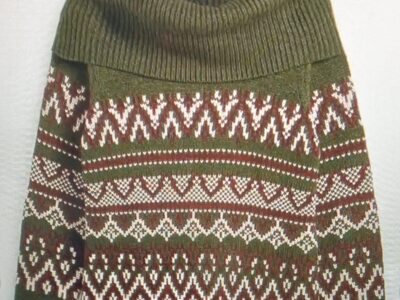 Maglione donna a collo alto verde fantasia norvegese tg 58