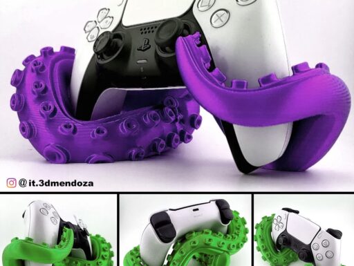 Porta joystick a forma di polpo, stampato in 3d