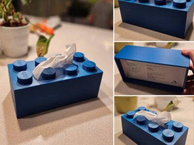 Porta fazzoletti a forma di blocco lego stampato in 3d