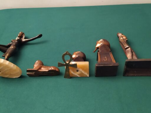 Oggetti antico egitto ottone e marmo