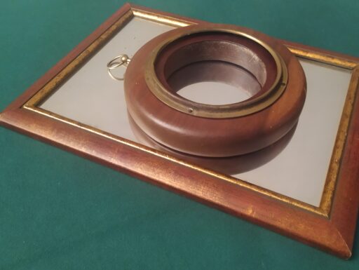 Specchi e cornice legno ottone cuoio