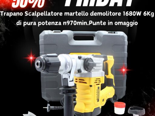 Trapano scalpellatore martello demolitore 1680w 6kg di pura