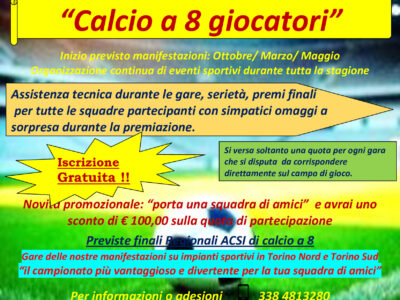 Calcio a 8: campionati e tornei con iscrizione gratuita!