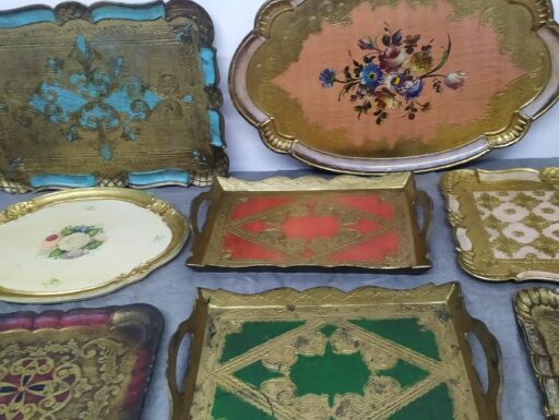 Vassoi rettangolari in legno antica firenze