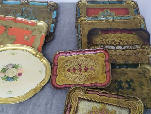 Vassoi rettangolari in legno antica firenze