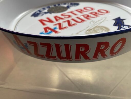 Vassoio nastro azzurro