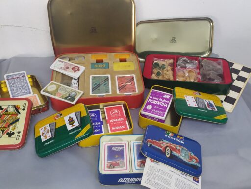 Scatole metallo "modiano"-scacchi poker mercante-