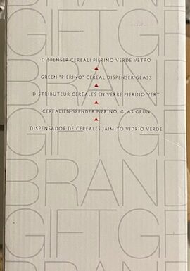 Dispenser cereali pierino verde vetro/metallo