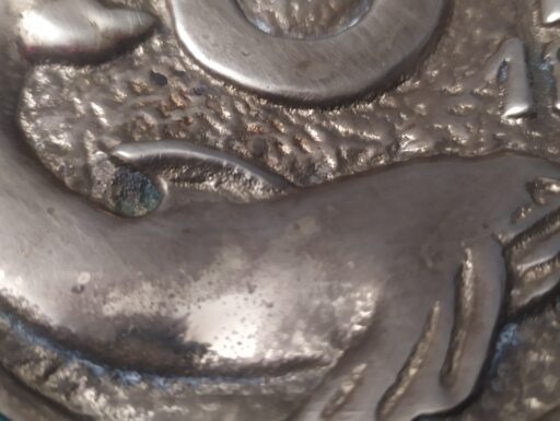 Fermacarte d'epoca ottone e plaxiglass