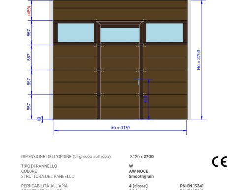 Portone sezionale unipro 3,120 m x 2,700 m