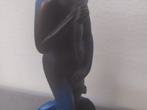 Vassoio legno dipinto a mano e venere resina