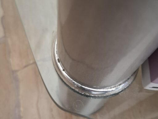 Mini libreria/porta tv in vetro temperato e acciaio satinato