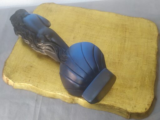 Vassoio legno dipinto a mano e venere resina