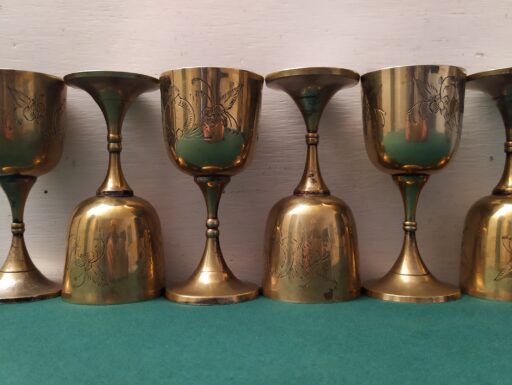 Servizio ottone - candelabri-calici-piattini