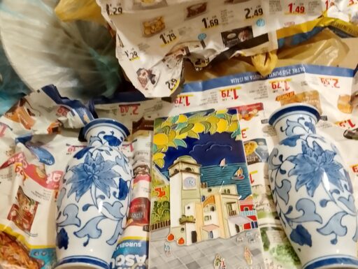 4 tegole x parete in ceramica