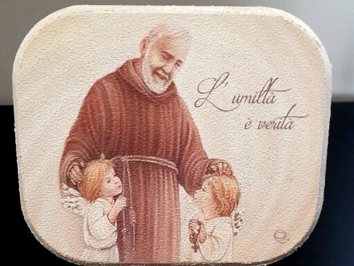 Quadretto magnete in legno padre pio