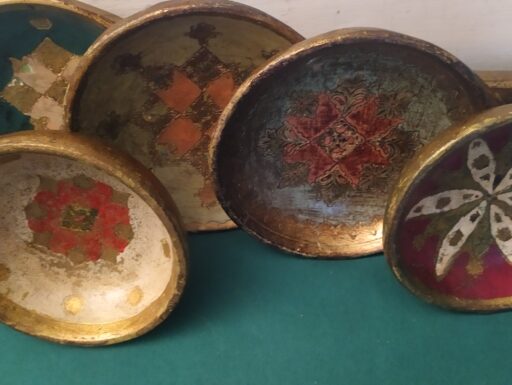 Mestoli e ciotola d'epoca in legno antica firenze