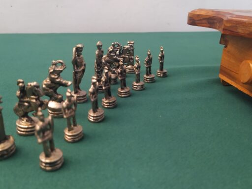 Scacchiera artigianale ulivo - scacchi metallo