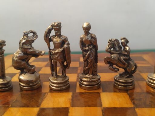 Scacchiera artigianale ulivo - scacchi metallo