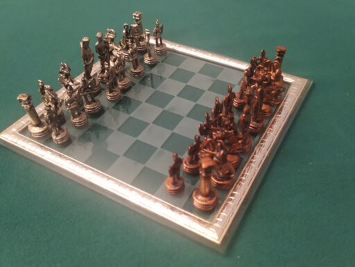 Scacchiera antica roma cristallo/argento