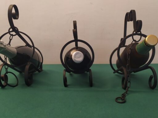 Portabottiglie ferro battuto vintage