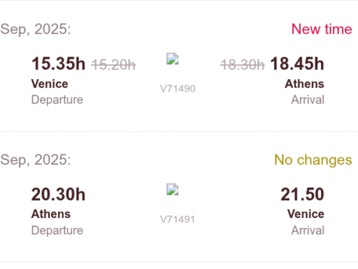 Tre biglietti aerei a/r venezia-atene