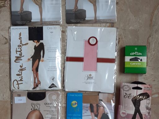 34 confezioni di collant e gambaletti nuovi taglie 1-2-3-4