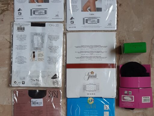 34 confezioni di collant e gambaletti nuovi taglie 1-2-3-4