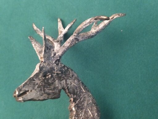 Cigno murano e cervo ferro battuto (firmati)