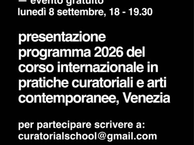 Open day online, corso in pratiche curatoriali