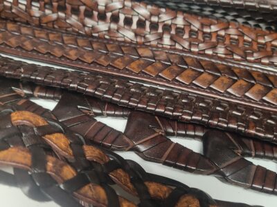 Cinture e guinzagli intrecciati - vera pelle