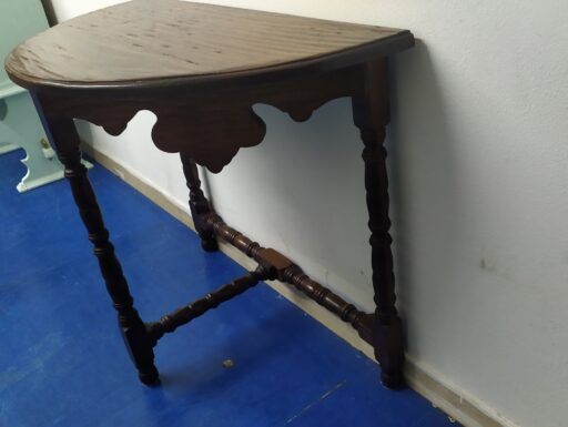 Tavolo consolle a mezzaluna in massello