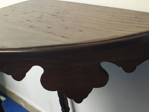 Tavolo consolle a mezzaluna in massello