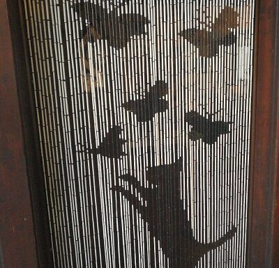 Tenda di bambu' nuova disegno con gatto e farfalle