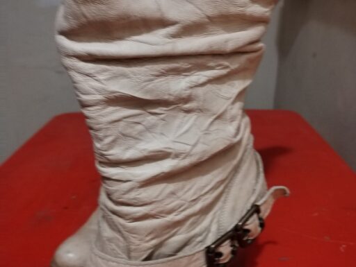 Stivali vintage donna pelle beige