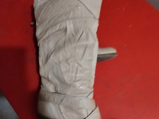 Stivali vintage donna pelle beige