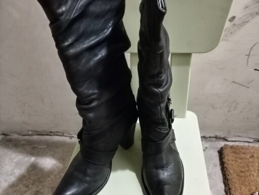 Stivali vintage donna pelle nero