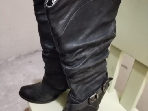 Stivali vintage donna pelle nero