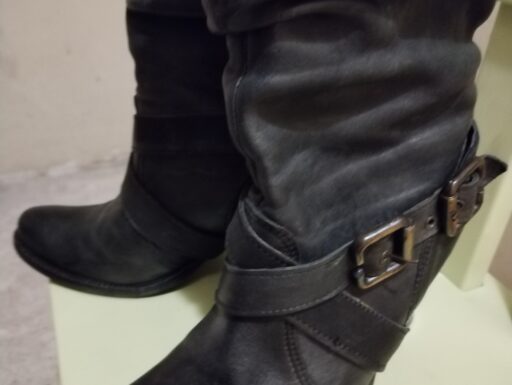 Stivali vintage donna pelle nero