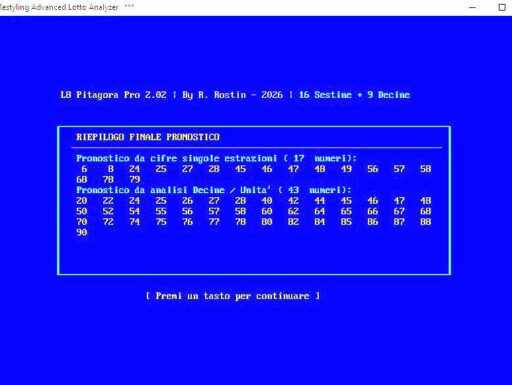 L8 pitagora pro advanced lotto analyzer