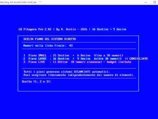 L8 pitagora pro advanced lotto analyzer