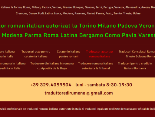 Traduzioni ufficiali di rumeno italiano