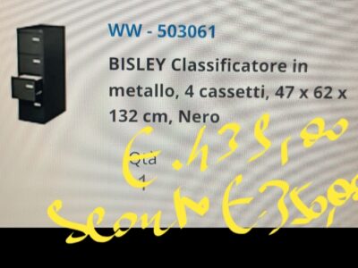 Bisley classificatore 4 cassetti nero