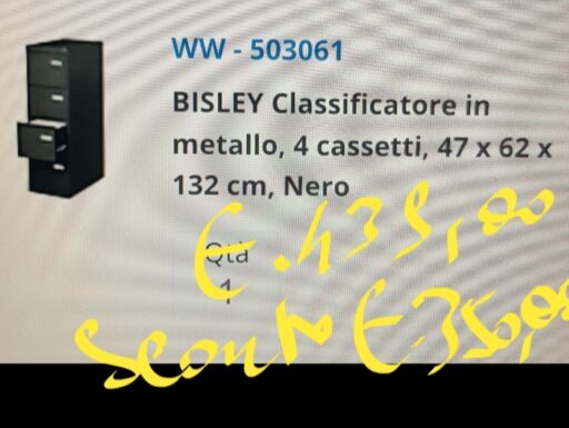 Bisley classificatore 4 cassetti nero