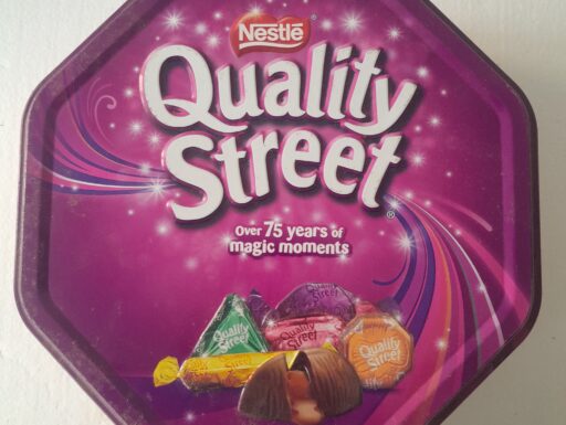 Scatola latta ottagonale quality street grande da collezione